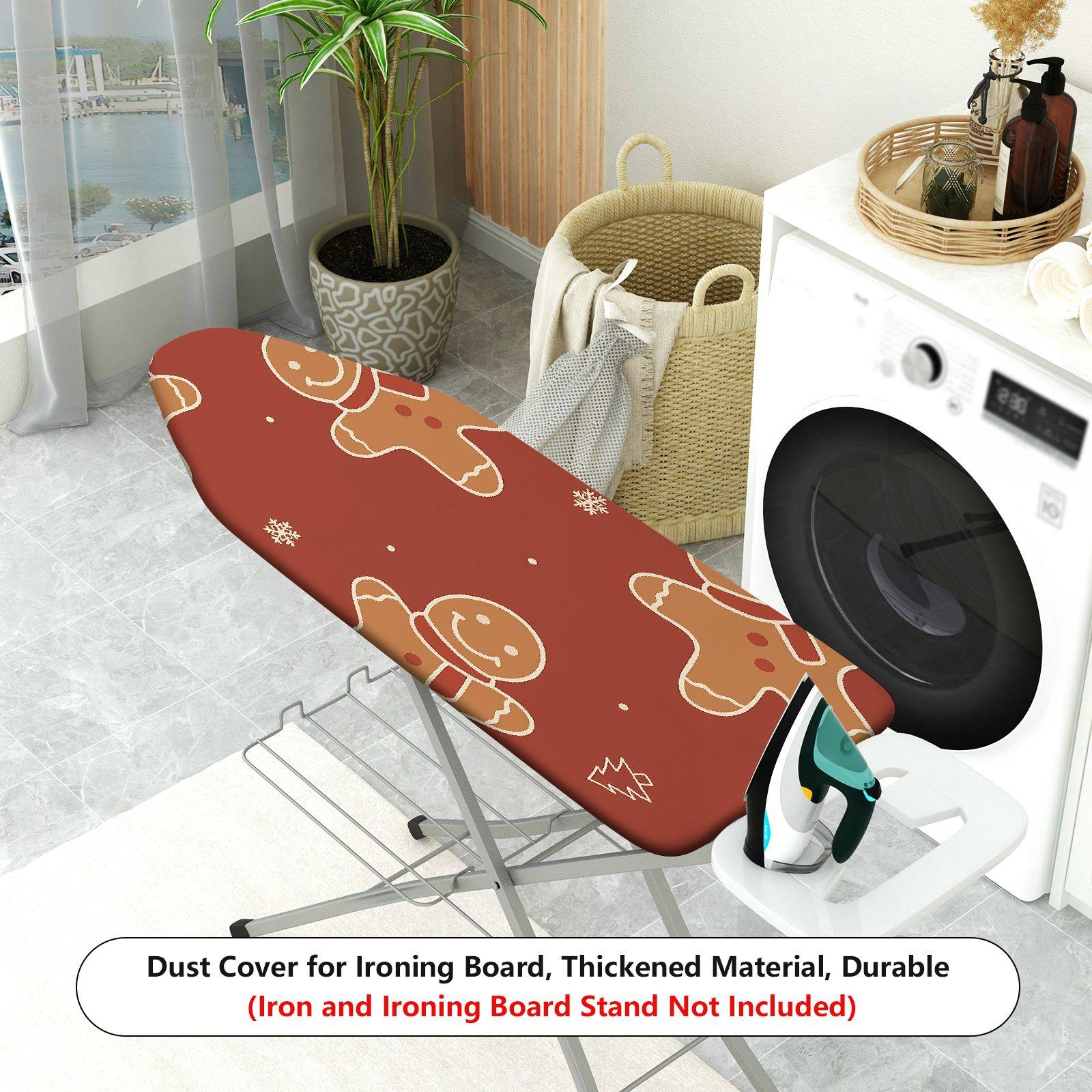 1-Piece Christmas Gingerbread Snow  Ironing Board Cover, Universal Size, Without Board