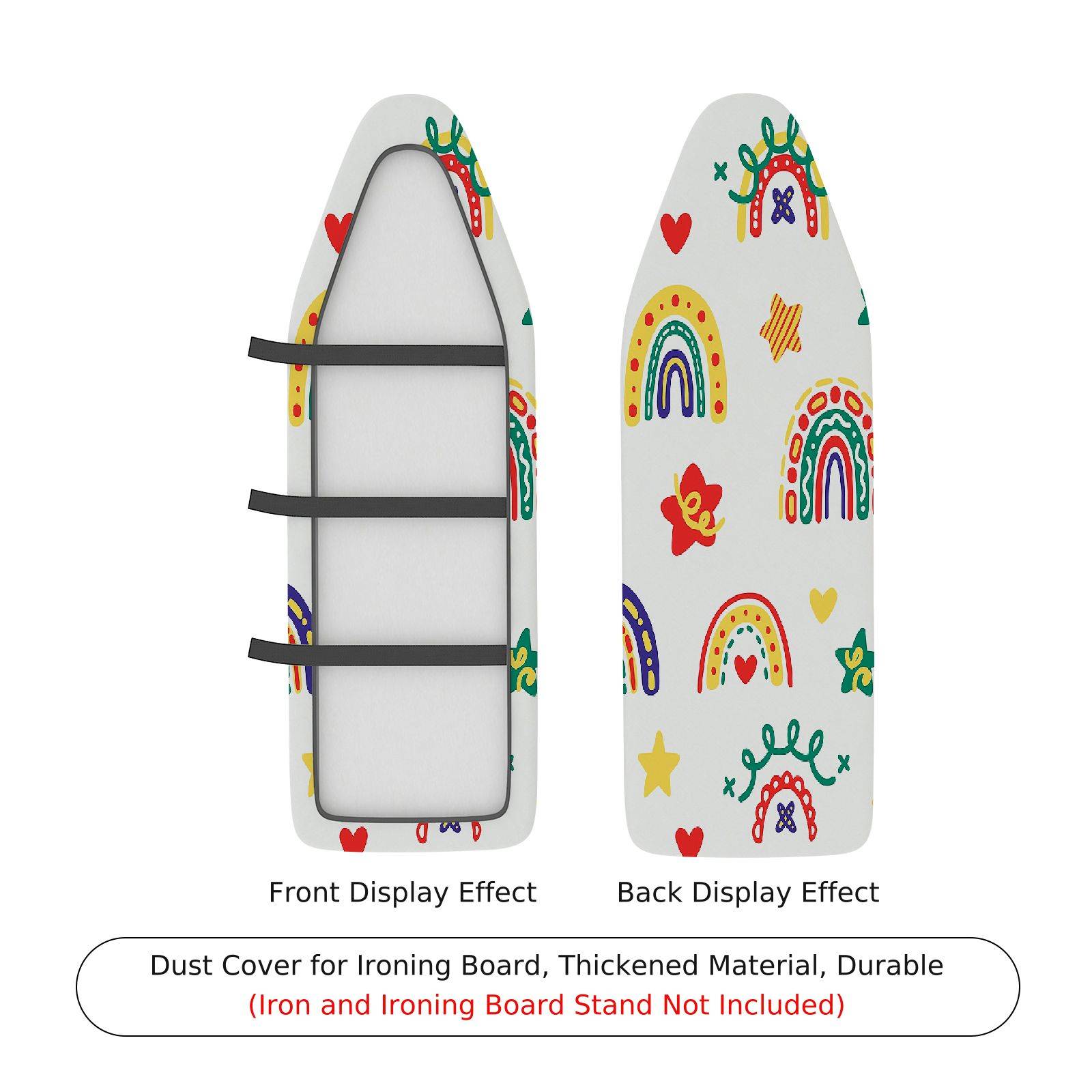 1-Piece Rainbow Star Heart  Ironing Board Cover, Universal Size, Without Board