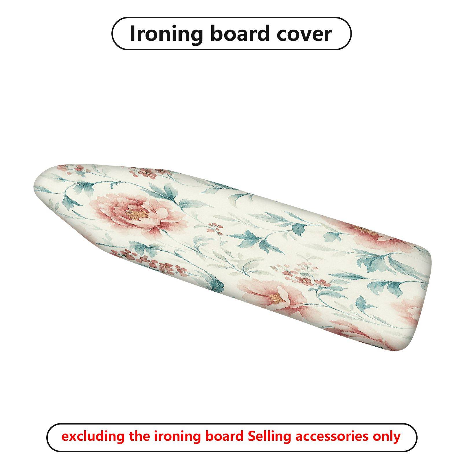 1-Piece Floral Pattern Pink Green  Ironing Board Cover, Universal Size, Without Board