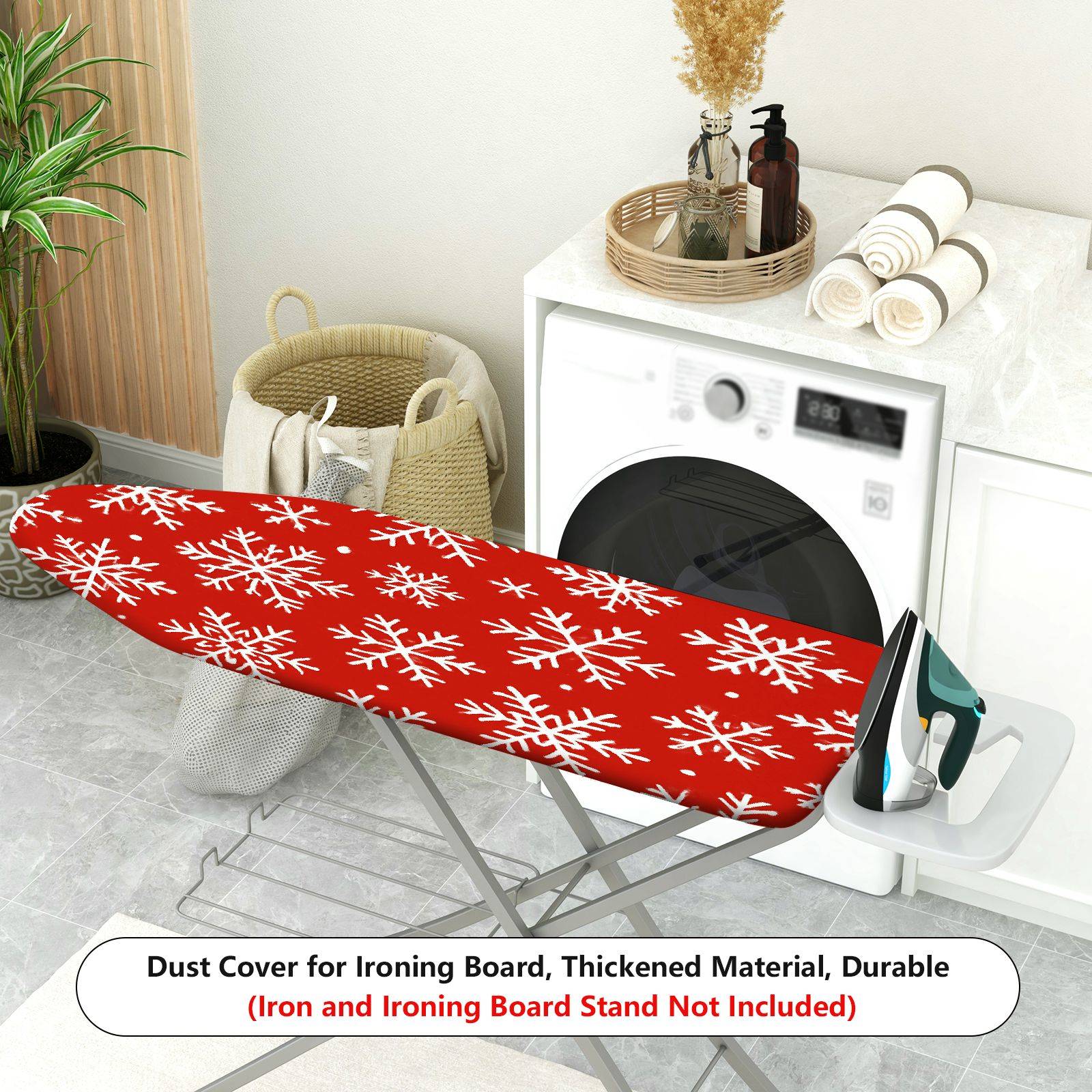 1-Piece Snowflake Christmas Red  Ironing Board Cover, Universal Size, Without Board