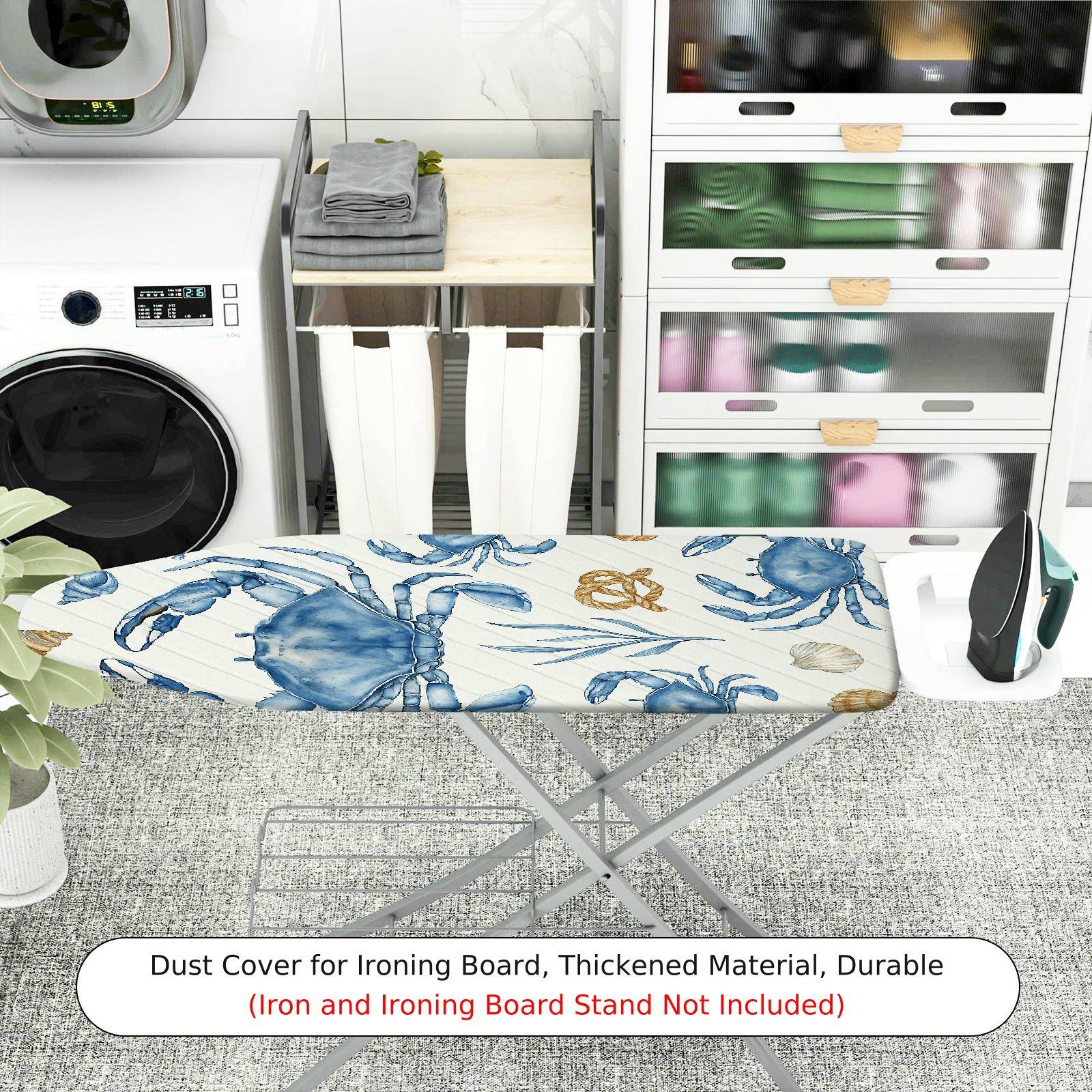 1-Piece Crab Ocean Marine  Ironing Board Cover, Universal Size, Without Board