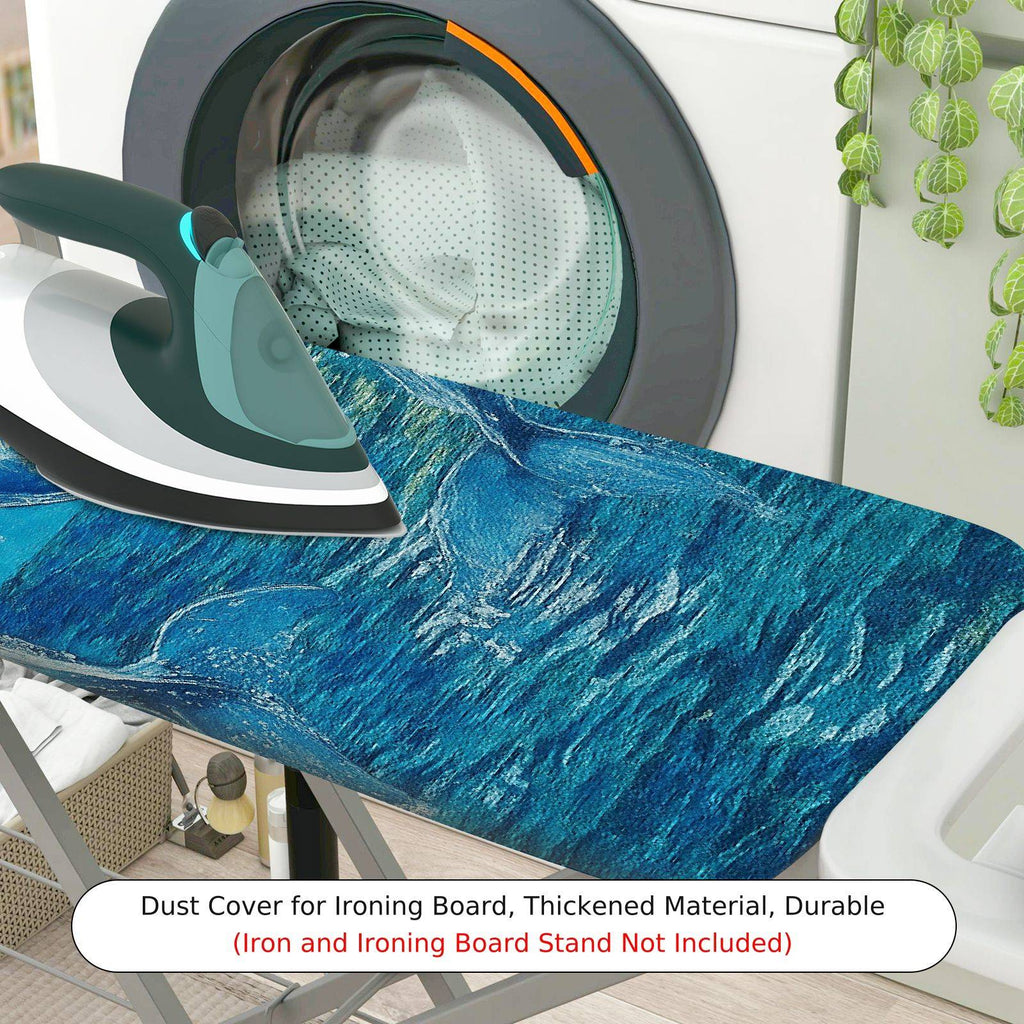 1-Piece Ocean Wave Art Pattern Blue  Ironing Board Cover, Universal Size, Without Board