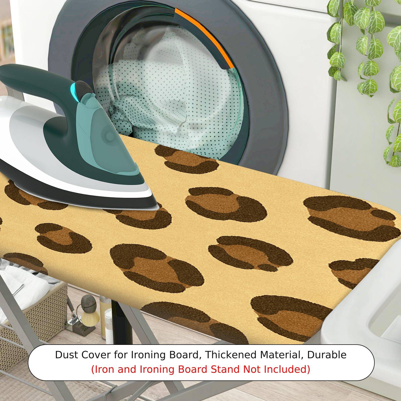 1-Piece Leopard Print Beige Brown  Ironing Board Cover, Universal Size, Without Board