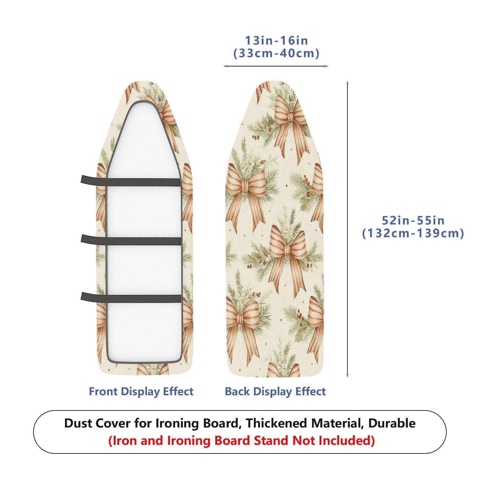 1-Piece Christmas Bow Pinecone Festive  Ironing Board Cover, Universal Size, Without Board