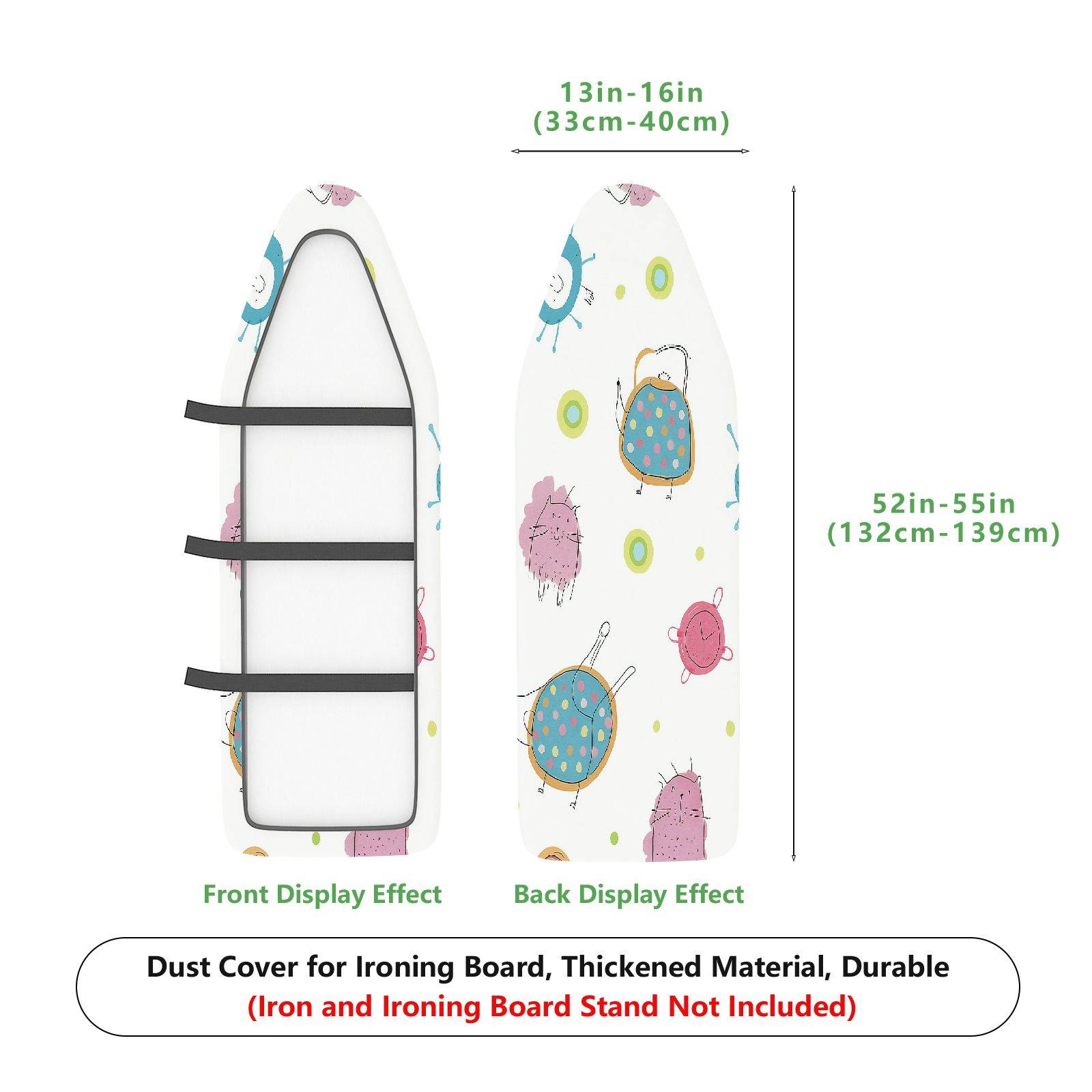 1-Piece Doodle Pattern Cute Animal  Ironing Board Cover, Universal Size, Without Board
