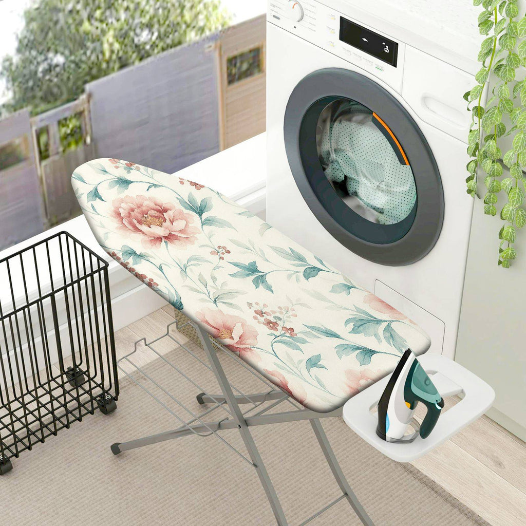 1-Piece Floral Pattern Pink Green  Ironing Board Cover, Universal Size, Without Board