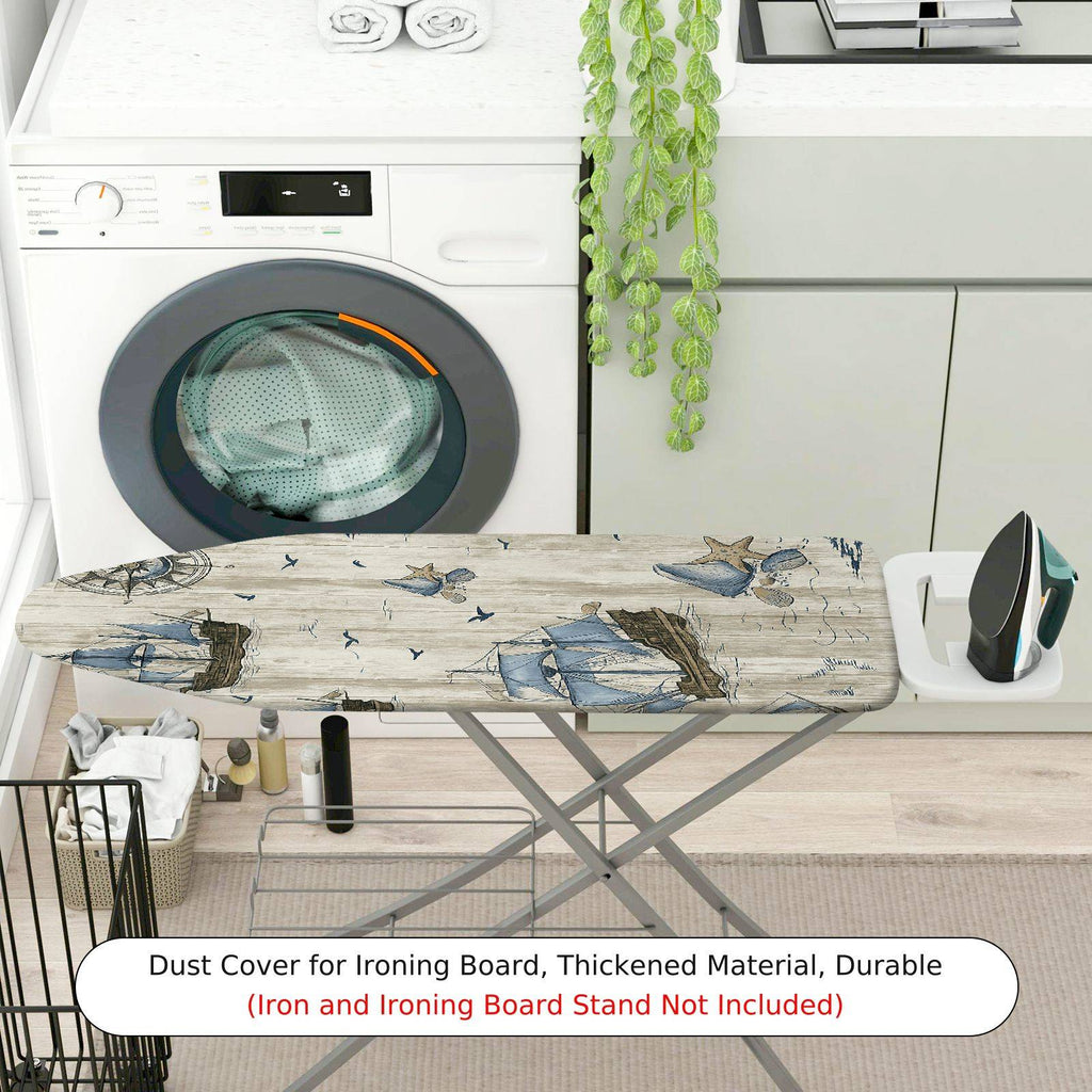 1-Piece Nautical Sailboat Ocean  Ironing Board Cover, Universal Size, Without Board