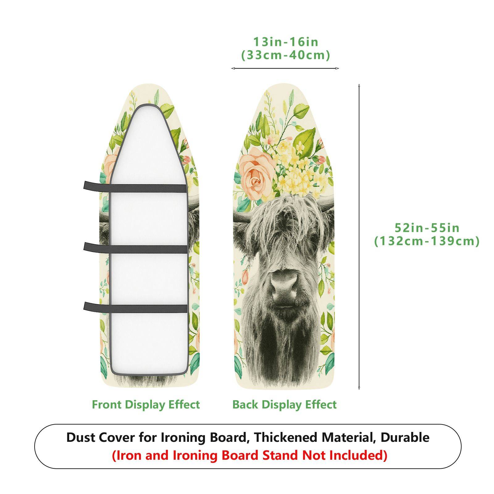 1-Piece Floral Animal Nature  Ironing Board Cover, Universal Size, Without Board