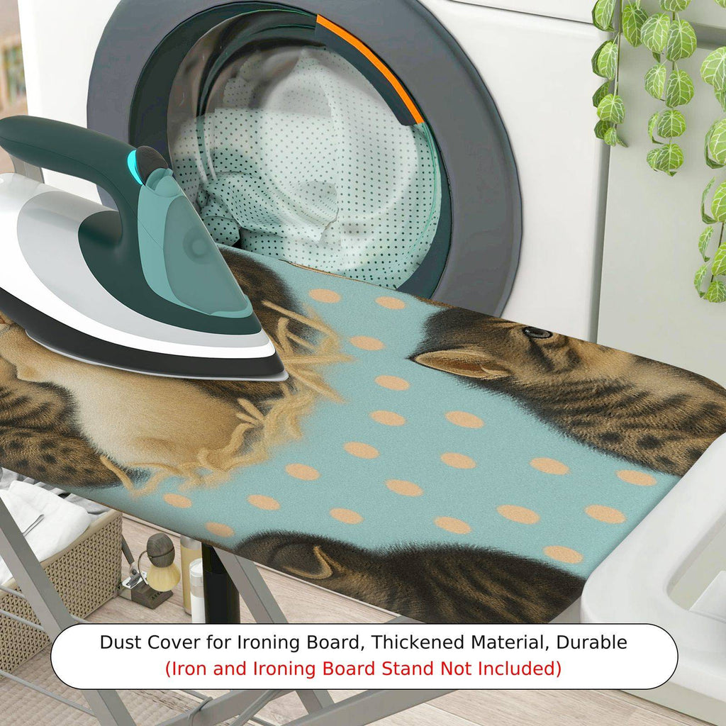 1-Piece Cat Animal Pattern Blue  Ironing Board Cover, Universal Size, Without Board