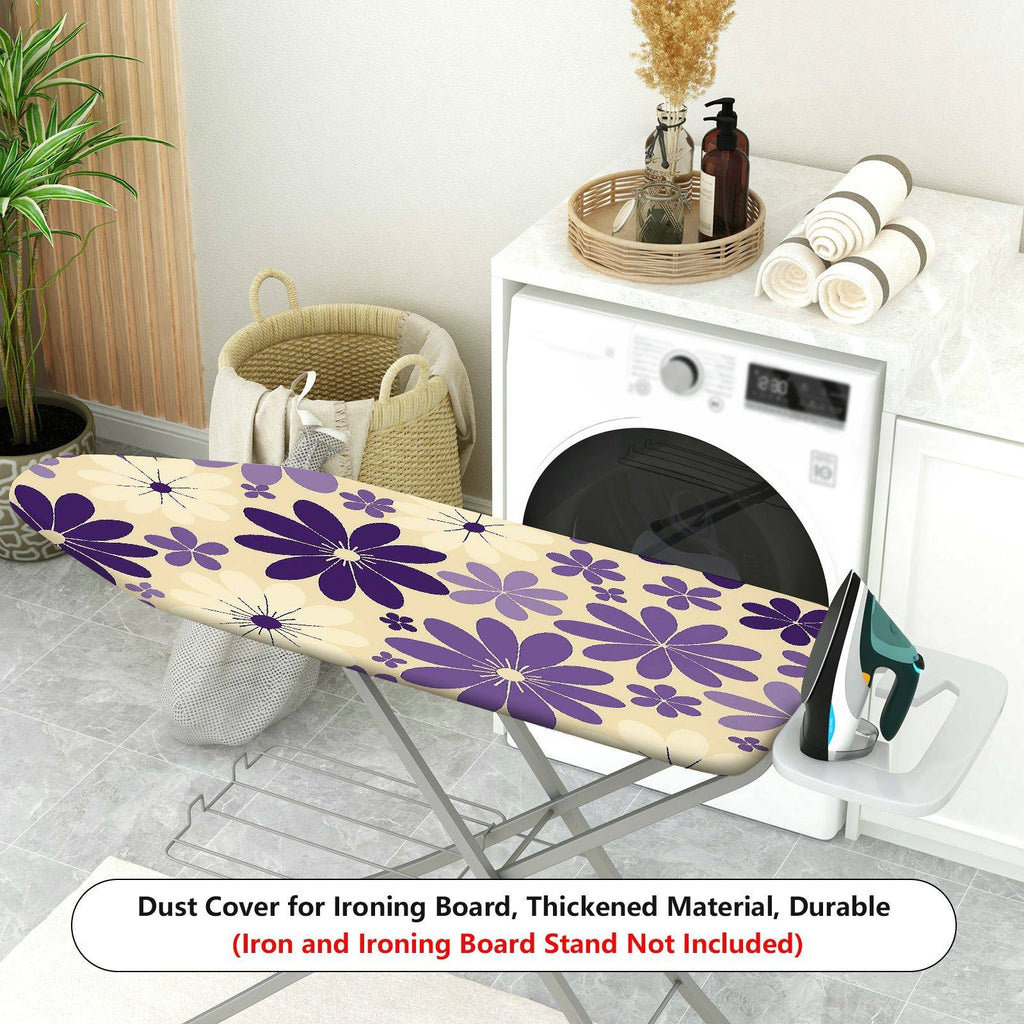 1-Piece Floral Purple Beige Flower  Ironing Board Cover, Universal Size, Without Board