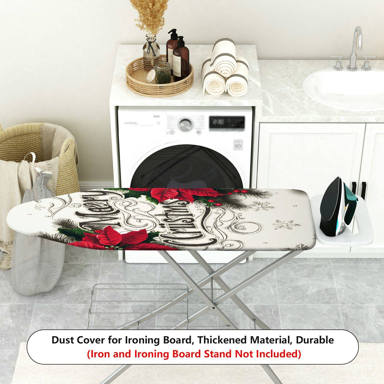 1-Piece Christmas Floral Snow  Ironing Board Cover, Universal Size, Without Board