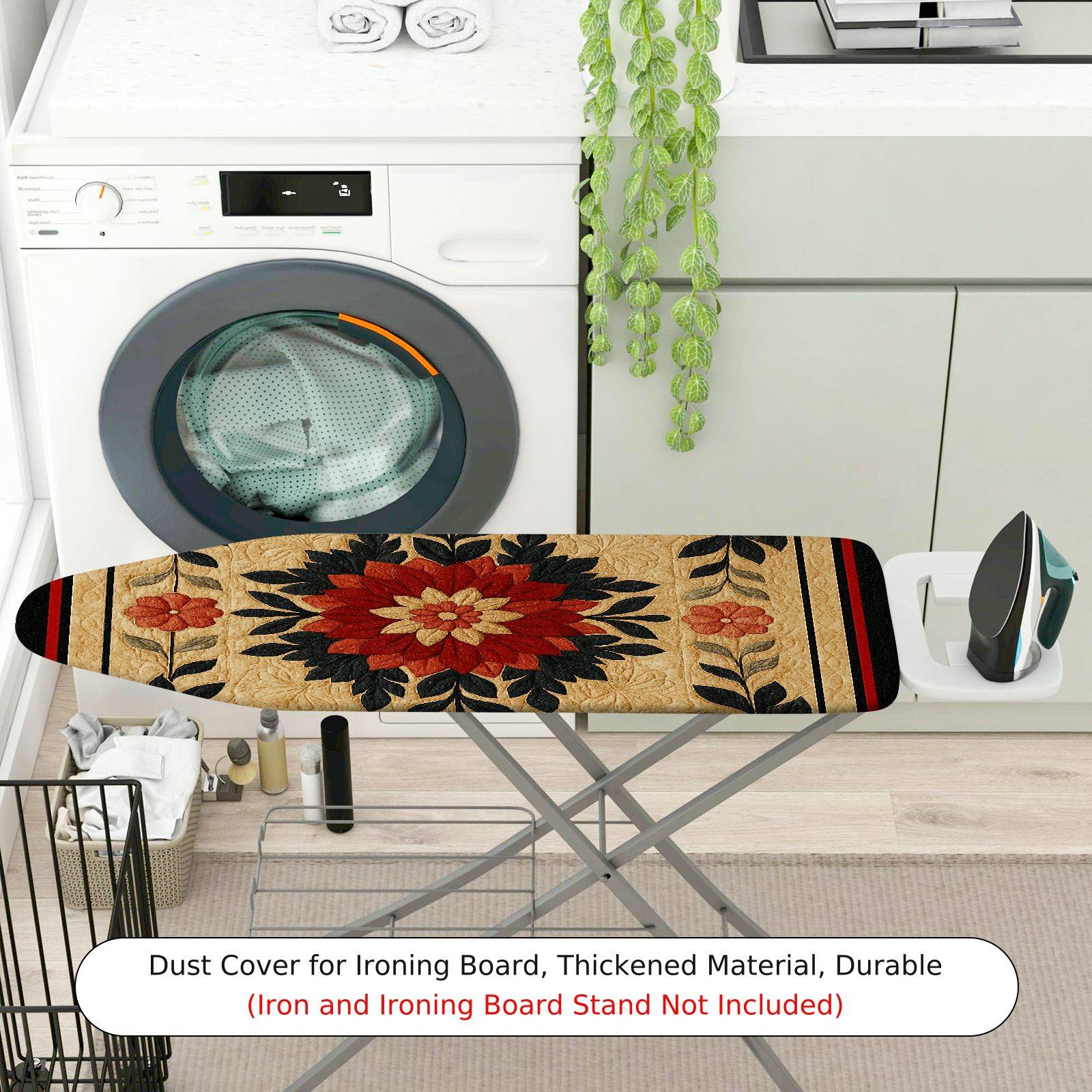 1-Piece Retro Floral Classic  Ironing Board Cover, Universal Size, Without Board