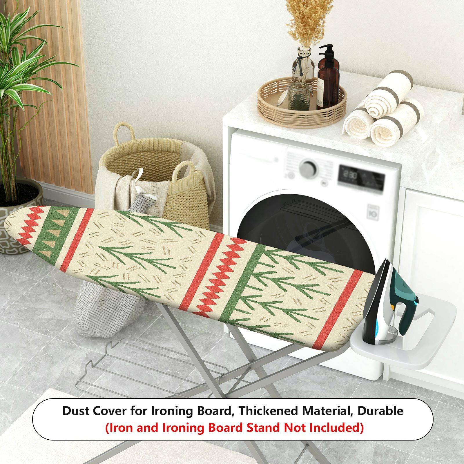 1-Piece Christmas Festive Geometric Tree  Ironing Board Cover, Universal Size, Without Board