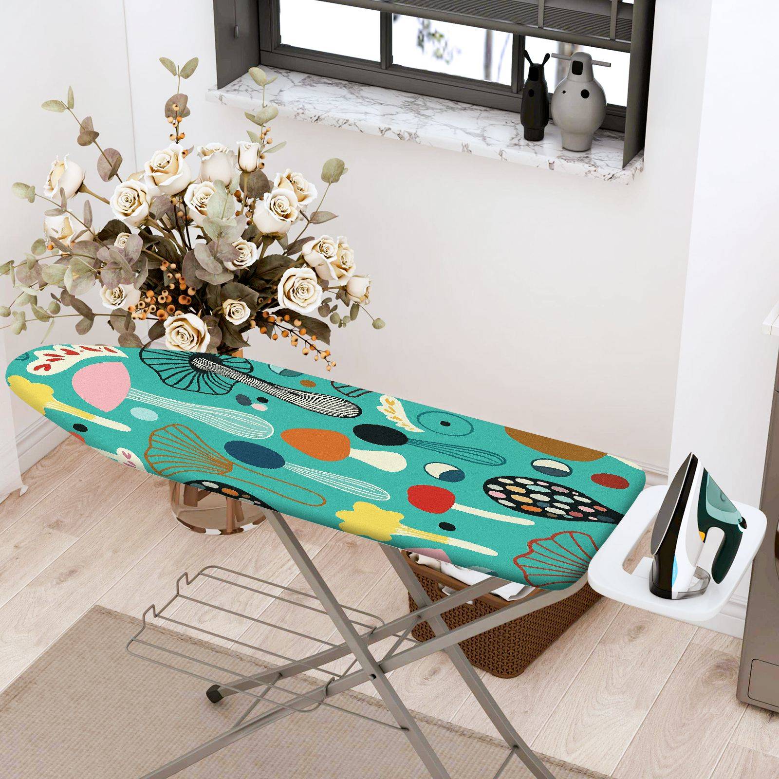 1-Piece Colorful Pattern Abstract Artistic  Ironing Board Cover, Universal Size, Without Board