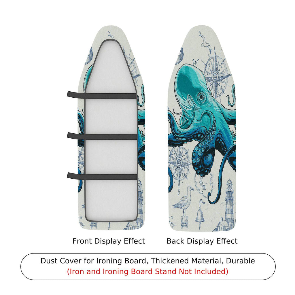 1-Piece Ocean Nautical Octopus  Ironing Board Cover, Universal Size, Without Board