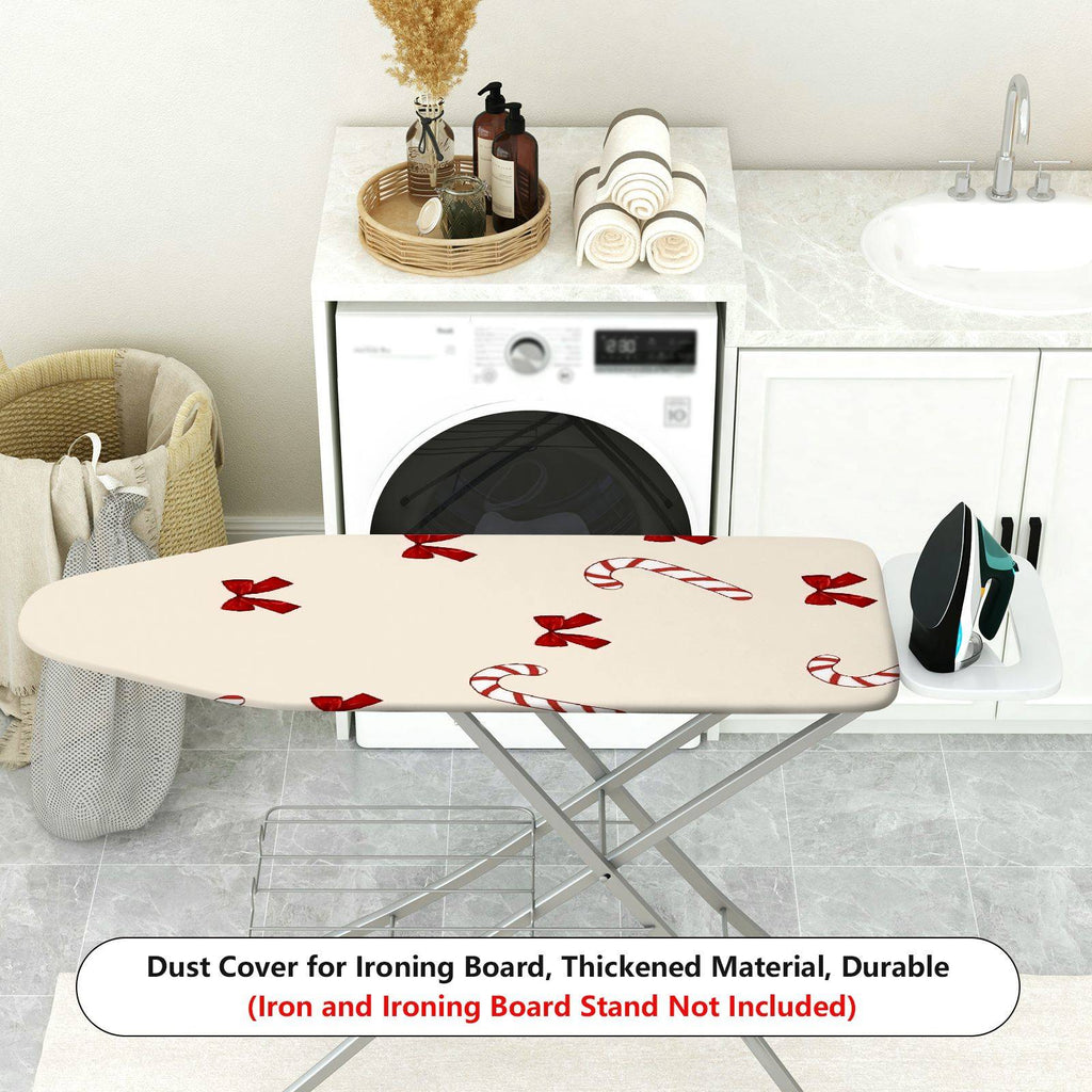 1-Piece Christmas Candy Cane Bow Holiday  Ironing Board Cover, Universal Size, Without Board