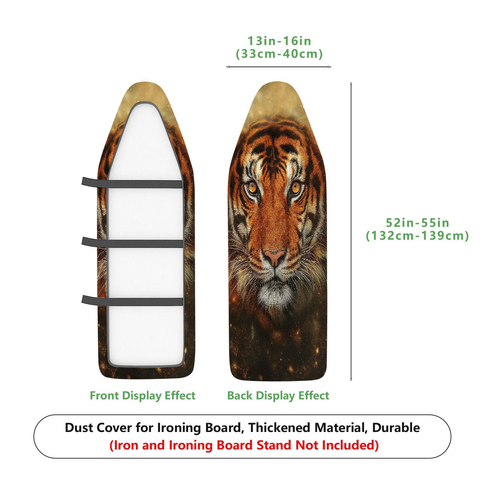 1-Piece Tiger Animal Print Art  Ironing Board Cover, Universal Size, Without Board