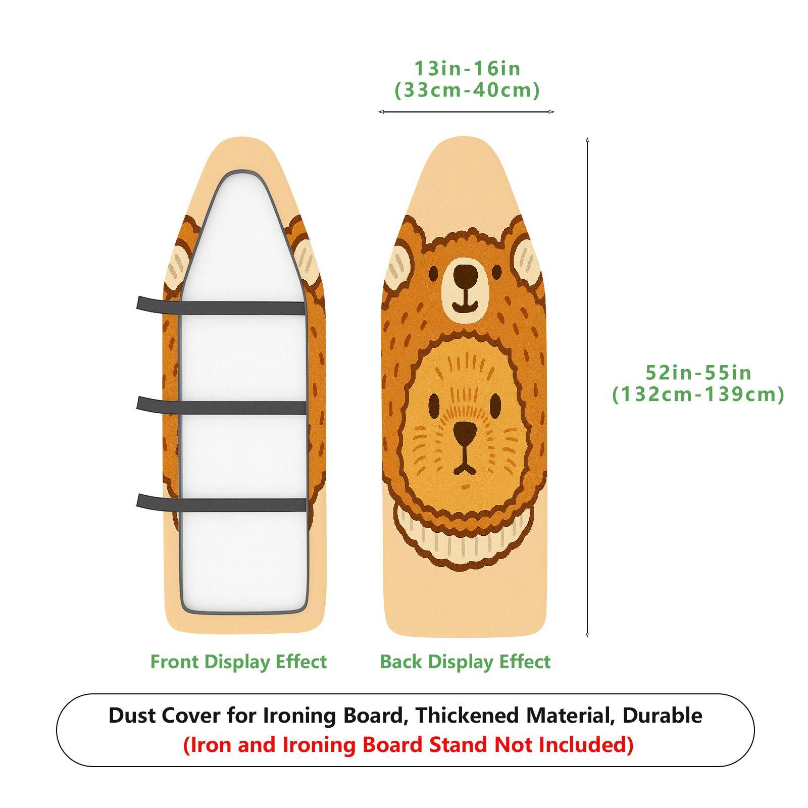 1-Piece Bear Cute Animal  Ironing Board Cover, Universal Size, Without Board