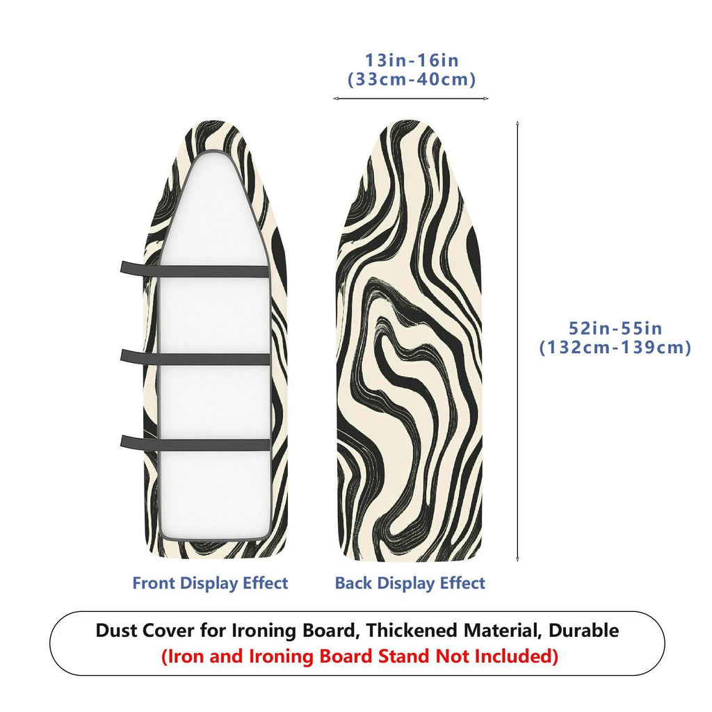 1-Piece Abstract Black White Geometric  Ironing Board Cover, Universal Size, Without Board
