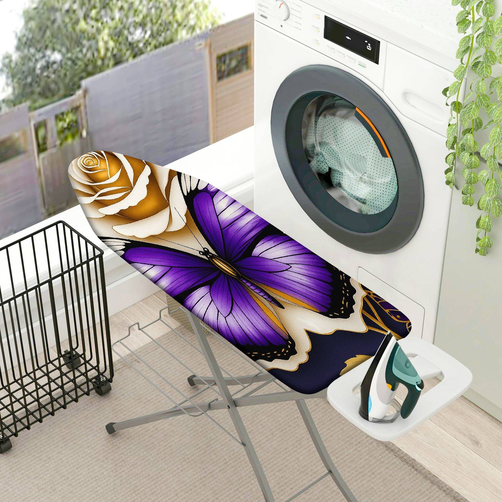 1-Piece butterfly floral abstract  Ironing Board Cover, Universal Size, Without Board