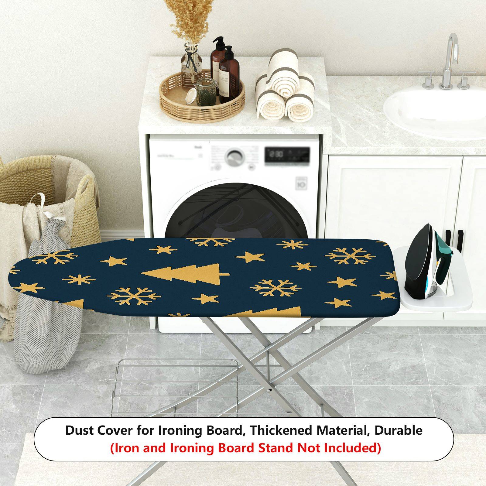 1-Piece Christmas Tree Snowflake Star  Ironing Board Cover, Universal Size, Without Board