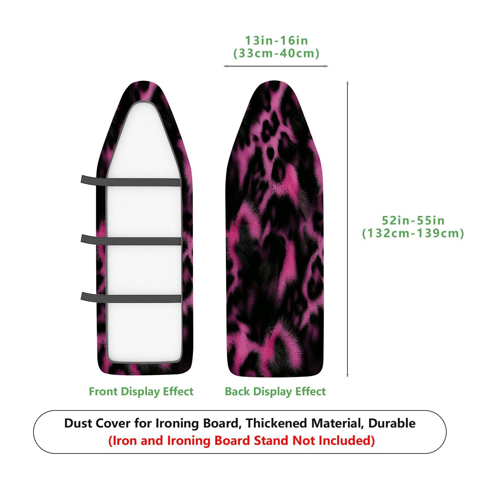 1-Piece Leopard Print Pink Black  Ironing Board Cover, Universal Size, Without Board