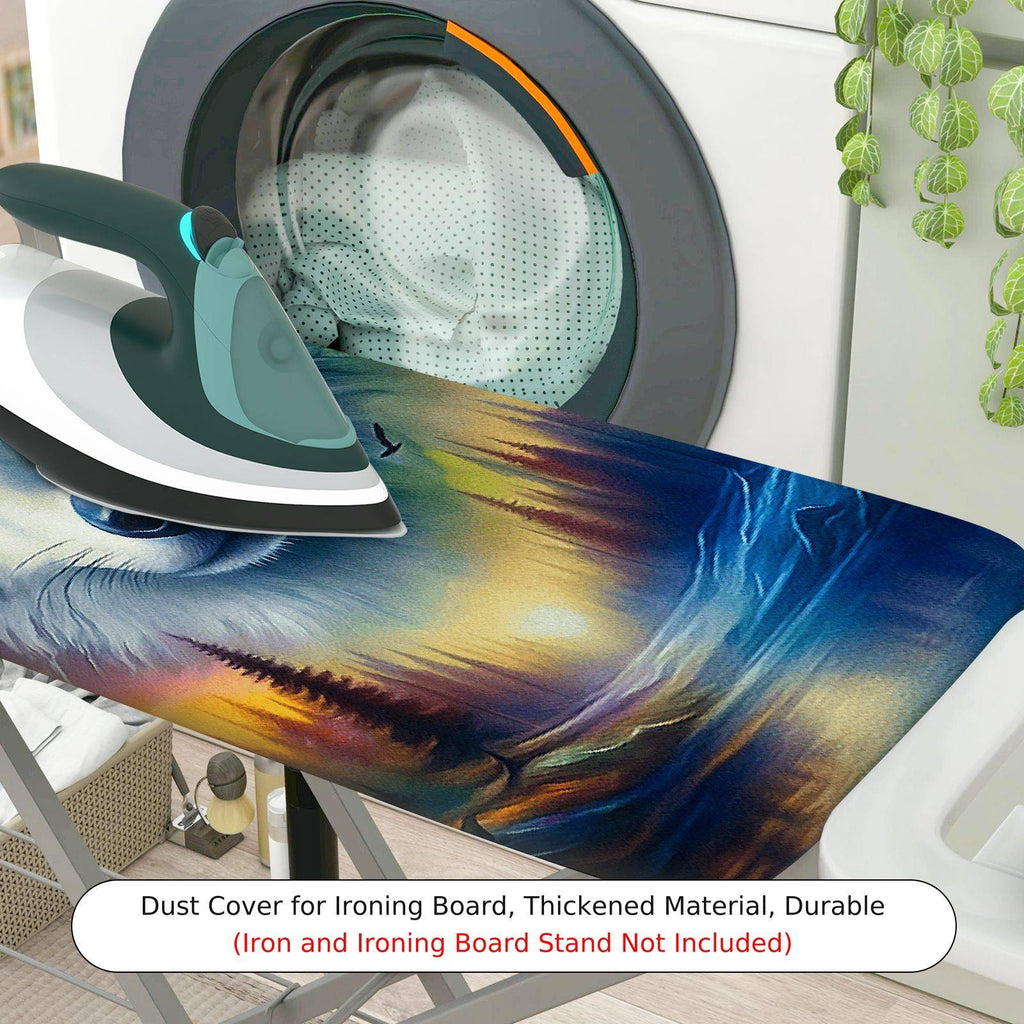 1-Piece Colorful Wolf Art Animal  Ironing Board Cover, Universal Size, Without Board