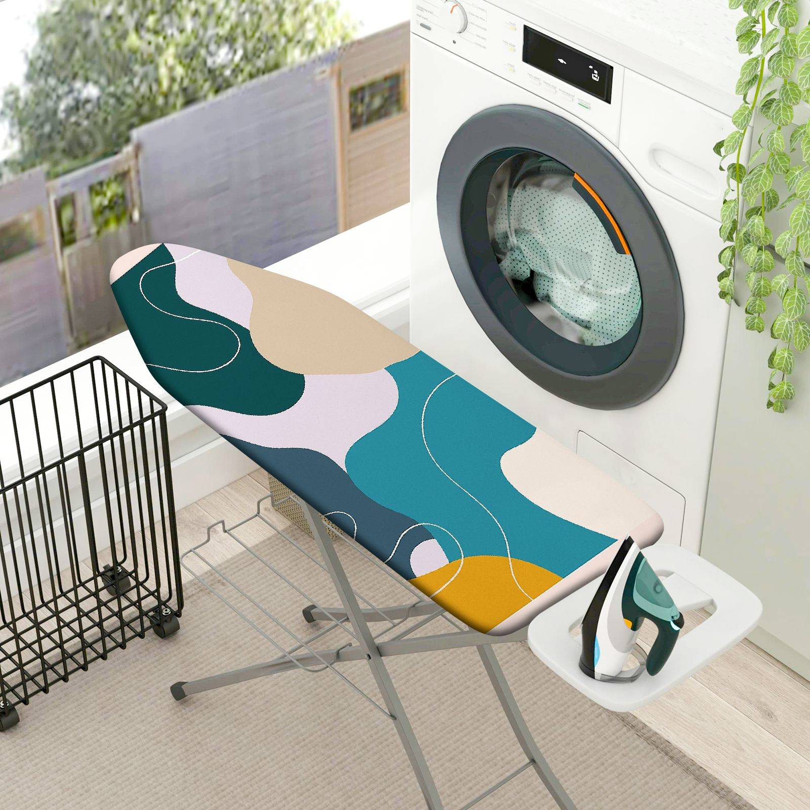 1-Piece Abstract Art Colorful Modern  Ironing Board Cover, Universal Size, Without Board