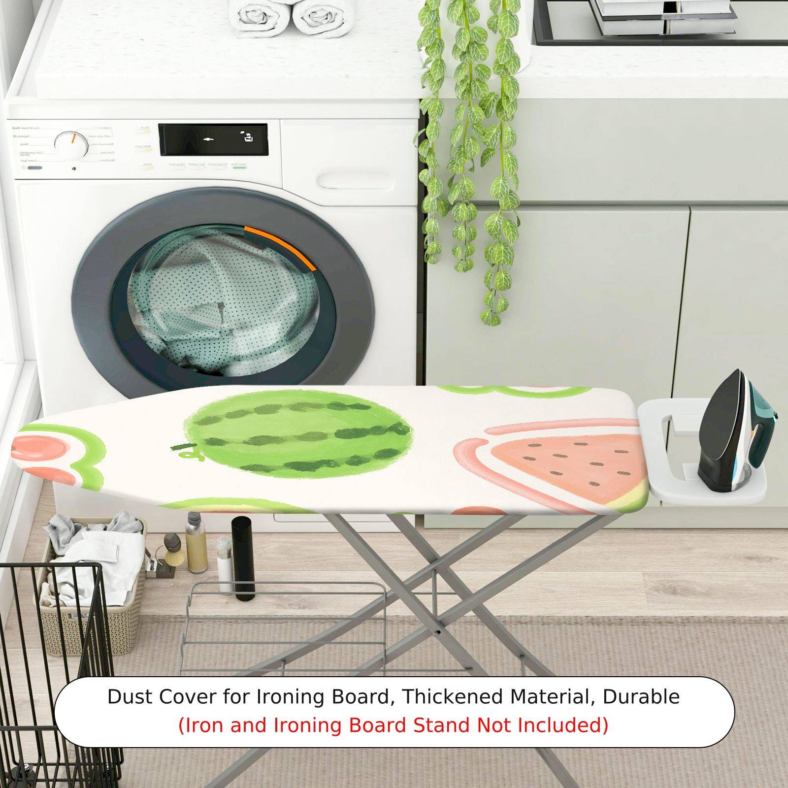 1-Piece Watermelon Fruit Pattern Green Pink  Ironing Board Cover, Universal Size, Without Board
