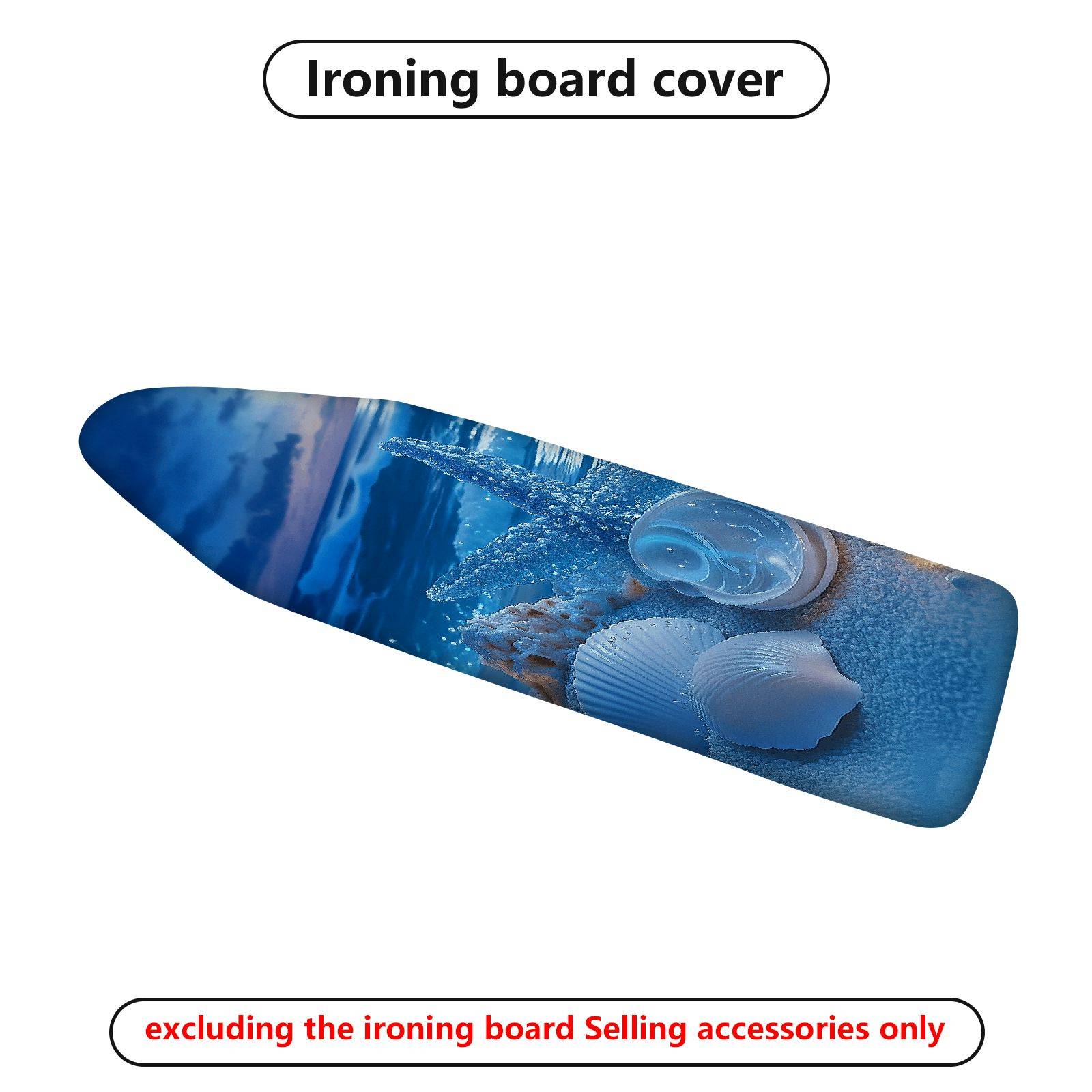 1-Piece Ocean Shell Starfish  Ironing Board Cover, Universal Size, Without Board