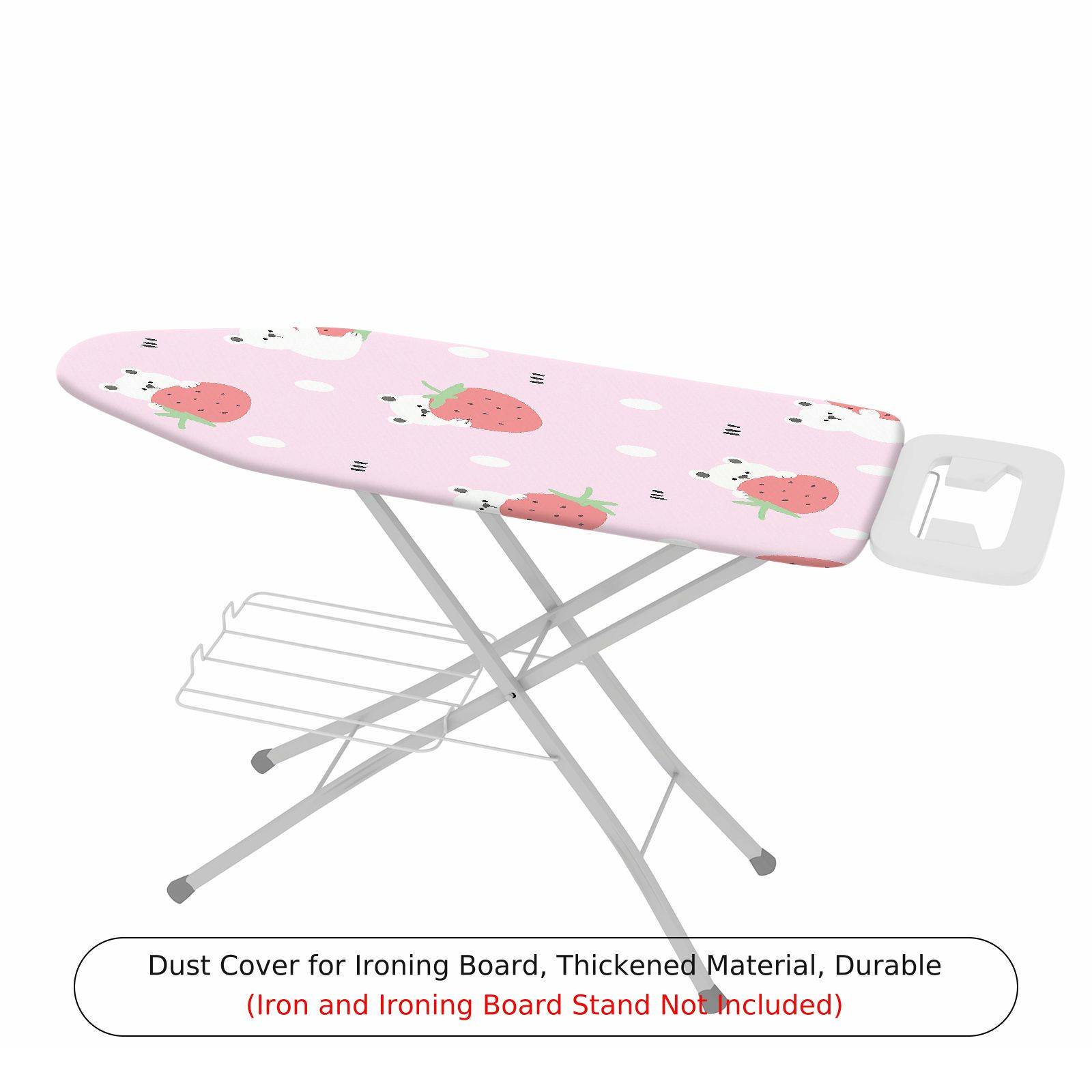 1-Piece Pink Strawberry Bear  Ironing Board Cover, Universal Size, Without Board