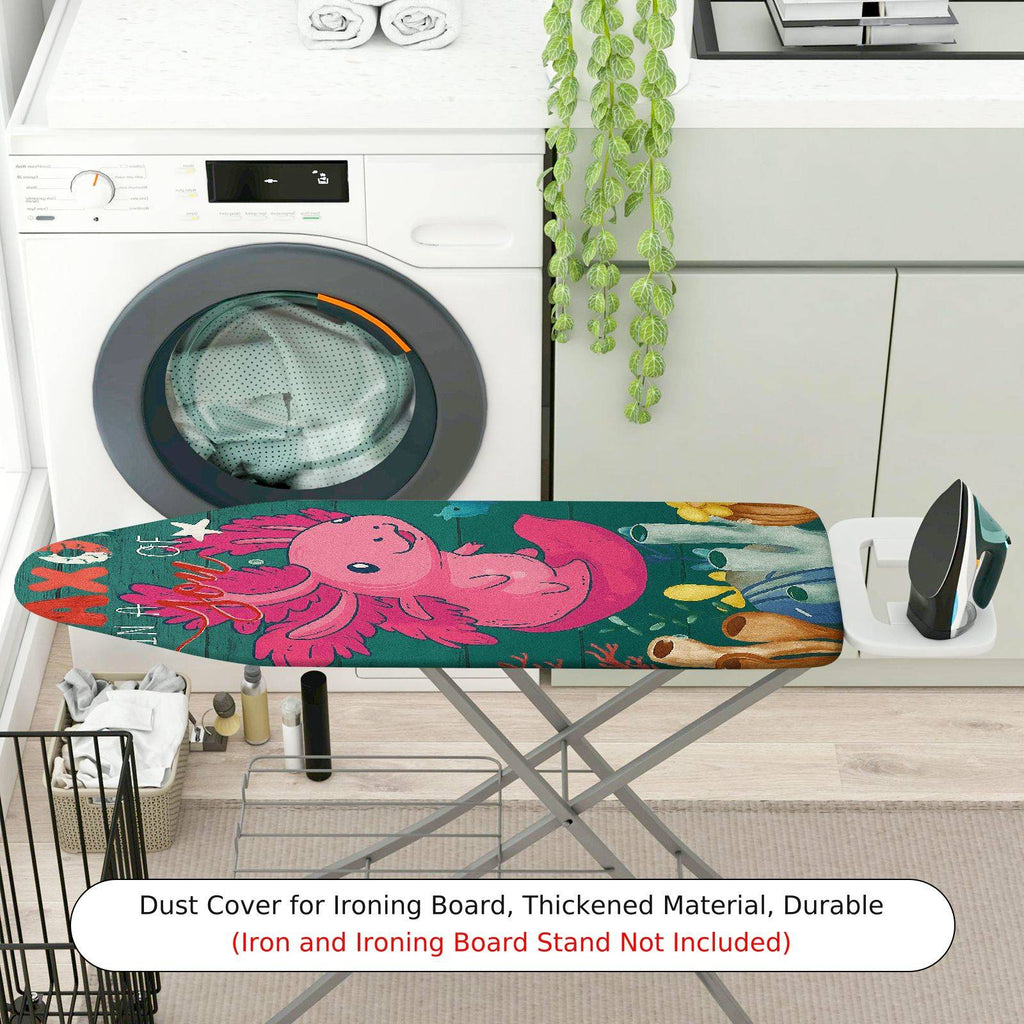 1-Piece Pink Axolotl  Ocean  Ironing Board Cover, Universal Size, Without Board