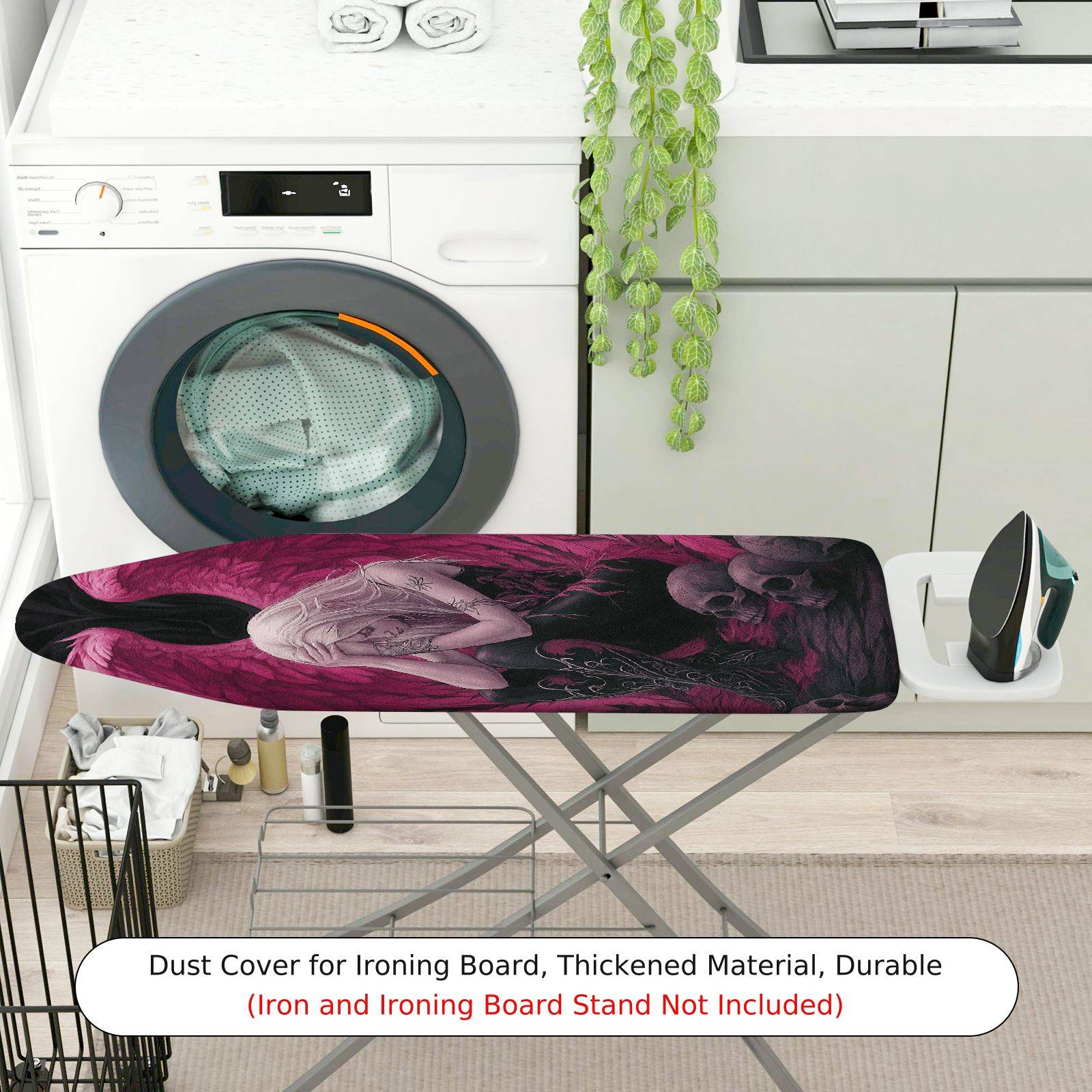 1-Piece Angel Skull Dark  Ironing Board Cover, Universal Size, Without Board