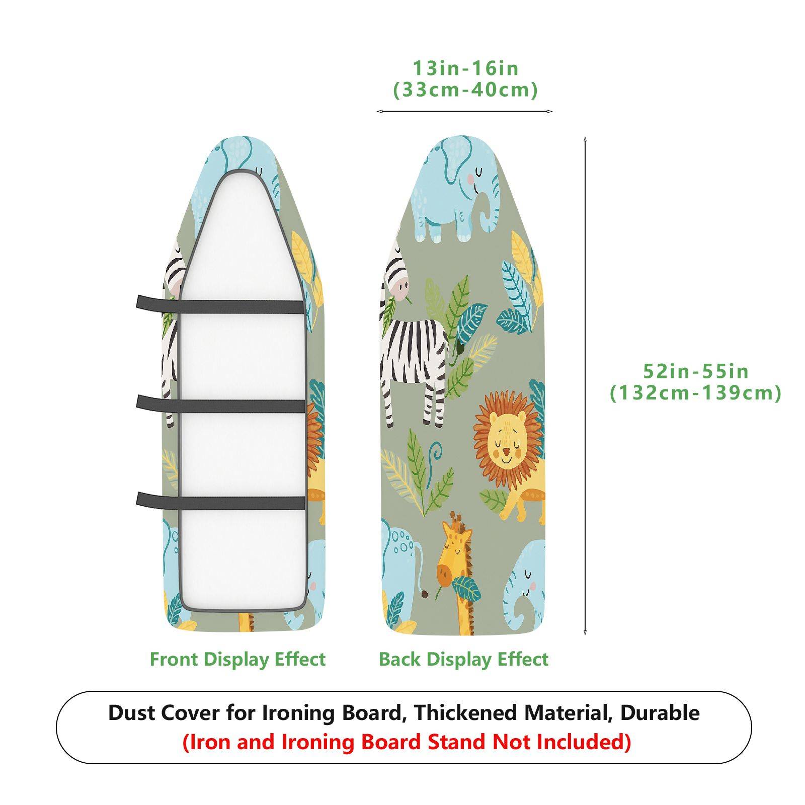 1-Piece Safari Animal Jungle  Ironing Board Cover, Universal Size, Without Board