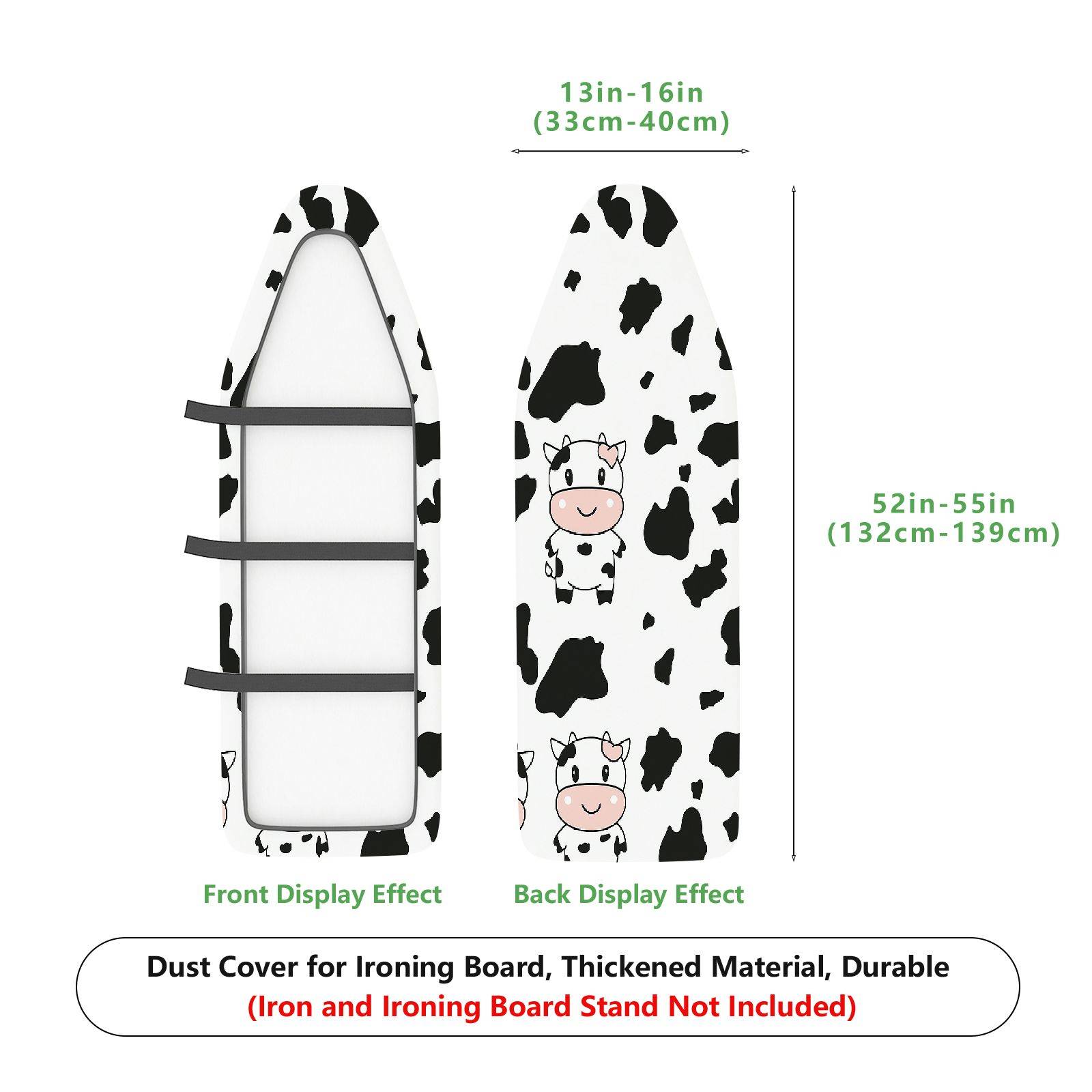 1-Piece Cow Animal Black White  Ironing Board Cover, Universal Size, Without Board