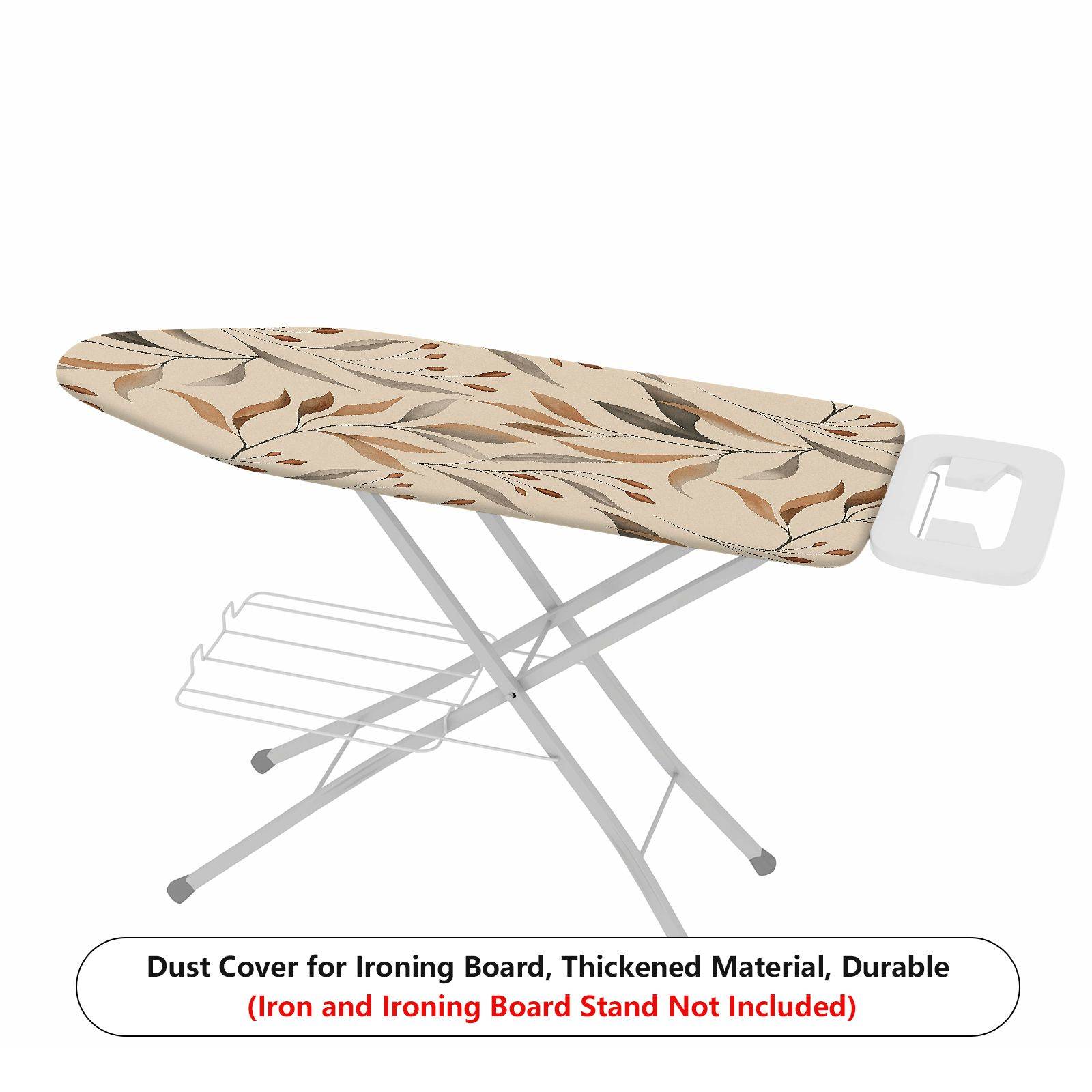 1-Piece Leaf Pattern Brown Beige Abstract Design  Ironing Board Cover, Universal Size, Without Board