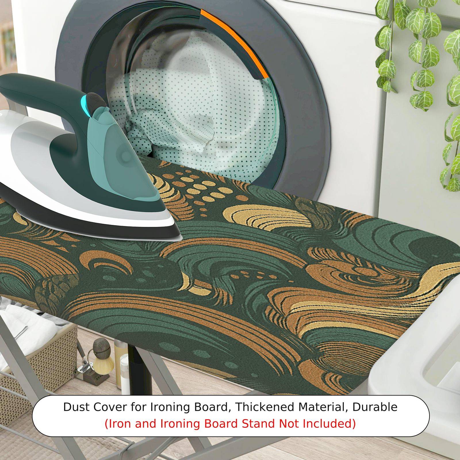 1-Piece Retro Wave Pattern Elegant  Ironing Board Cover, Universal Size, Without Board