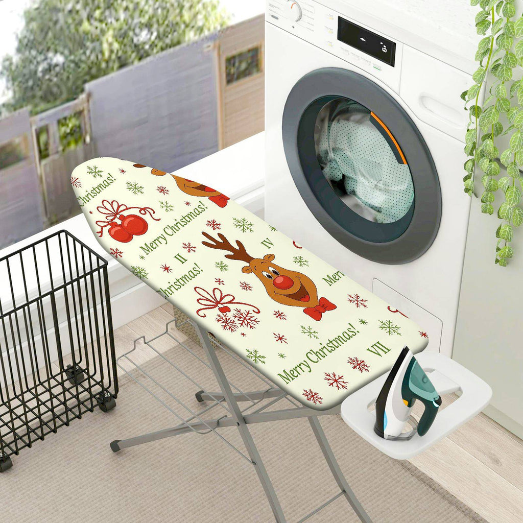 1-Piece Reindeer Snowflakes Merry Christmas  Ironing Board Cover, Universal Size, Without Board