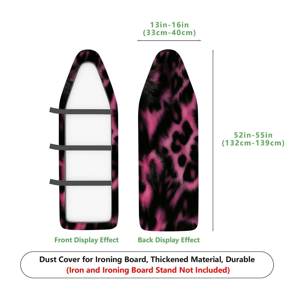 1-Piece Leopard Pattern Pink Black Style  Ironing Board Cover, Universal Size, Without Board