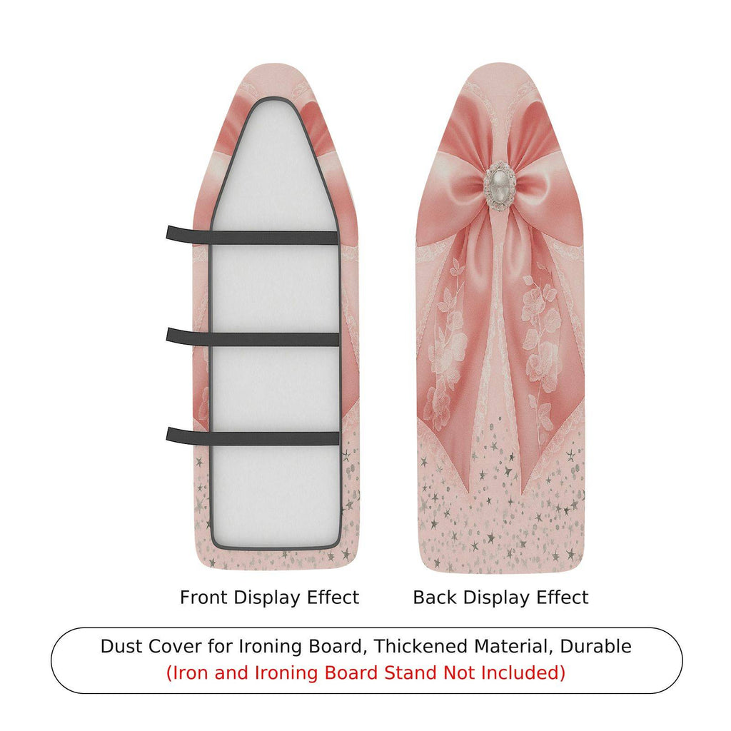 1-Piece Pink Floral Ribbon  Ironing Board Cover, Universal Size, Without Board
