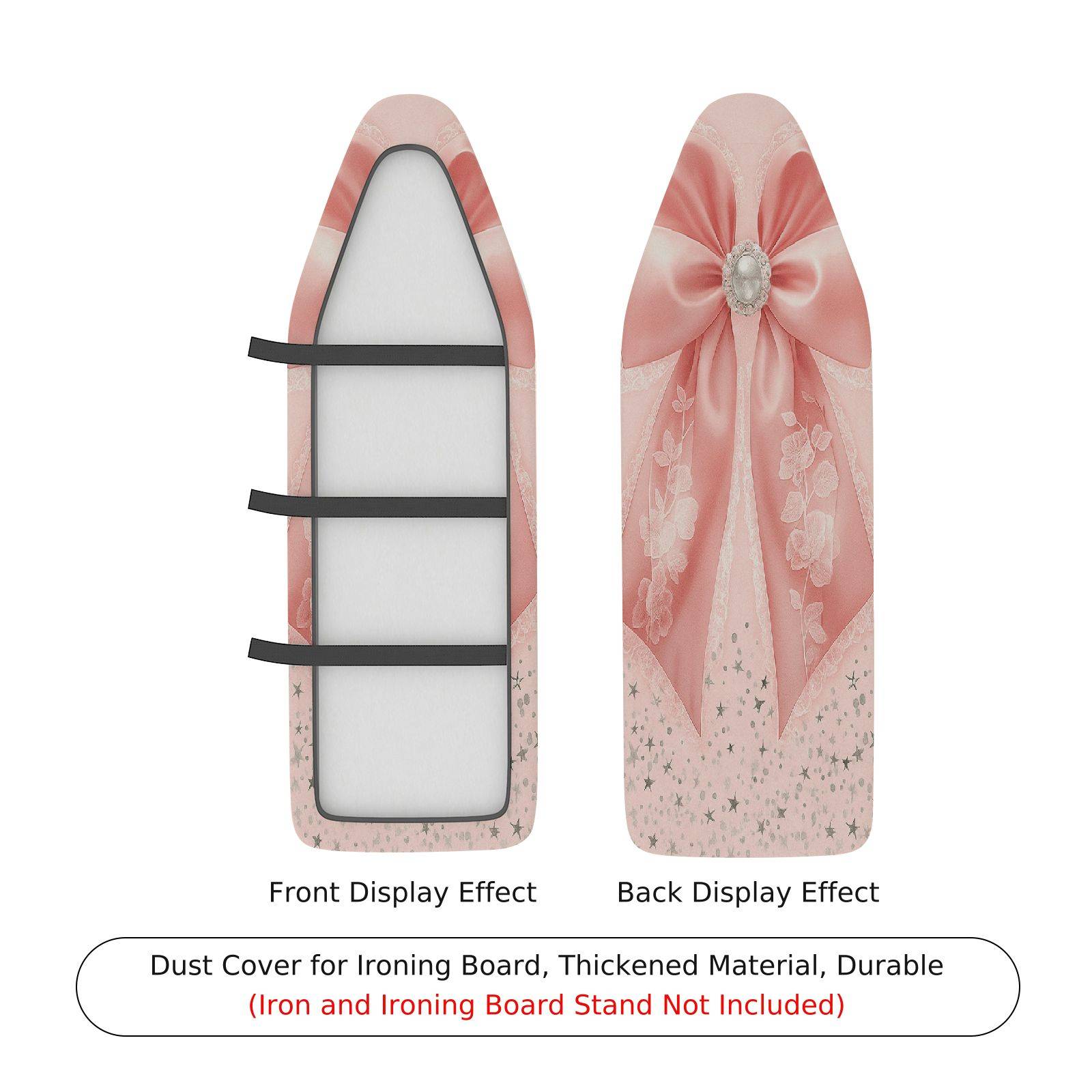 1-Piece Pink Floral Ribbon  Ironing Board Cover, Universal Size, Without Board