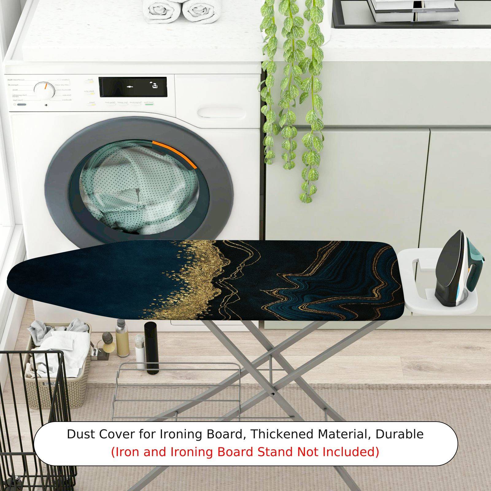 1-Piece Marble Gold Abstract Pattern  Ironing Board Cover, Universal Size, Without Board