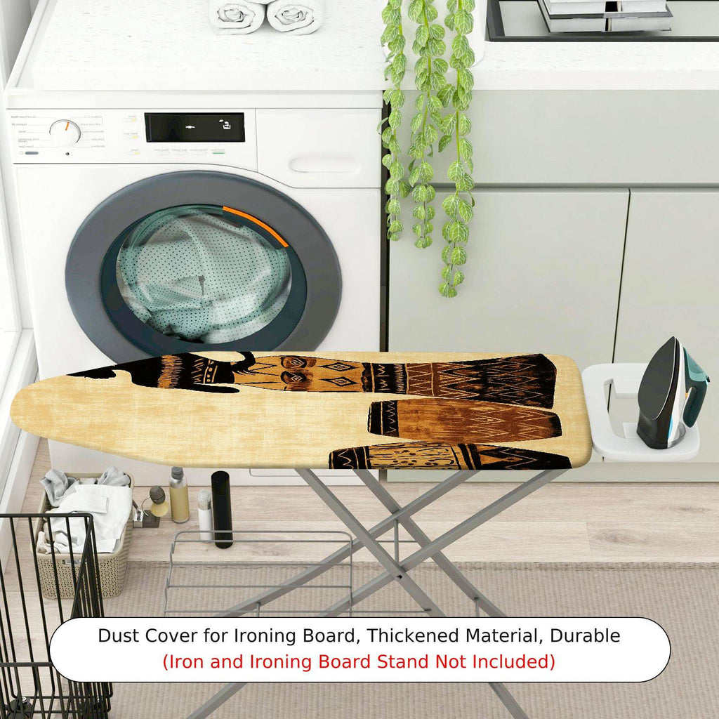 1-Piece African Tribal Pattern Ethnic Drum  Ironing Board Cover, Universal Size, Without Board