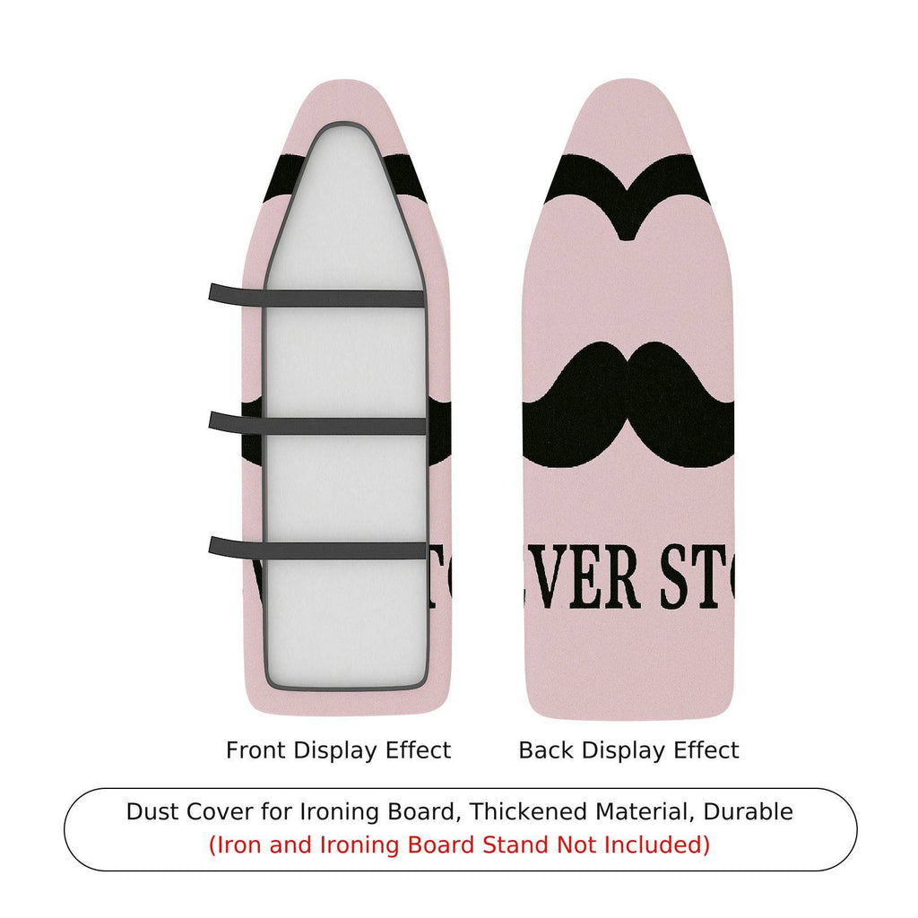 1-Piece Pink Black Mustache  Ironing Board Cover, Universal Size, Without Board