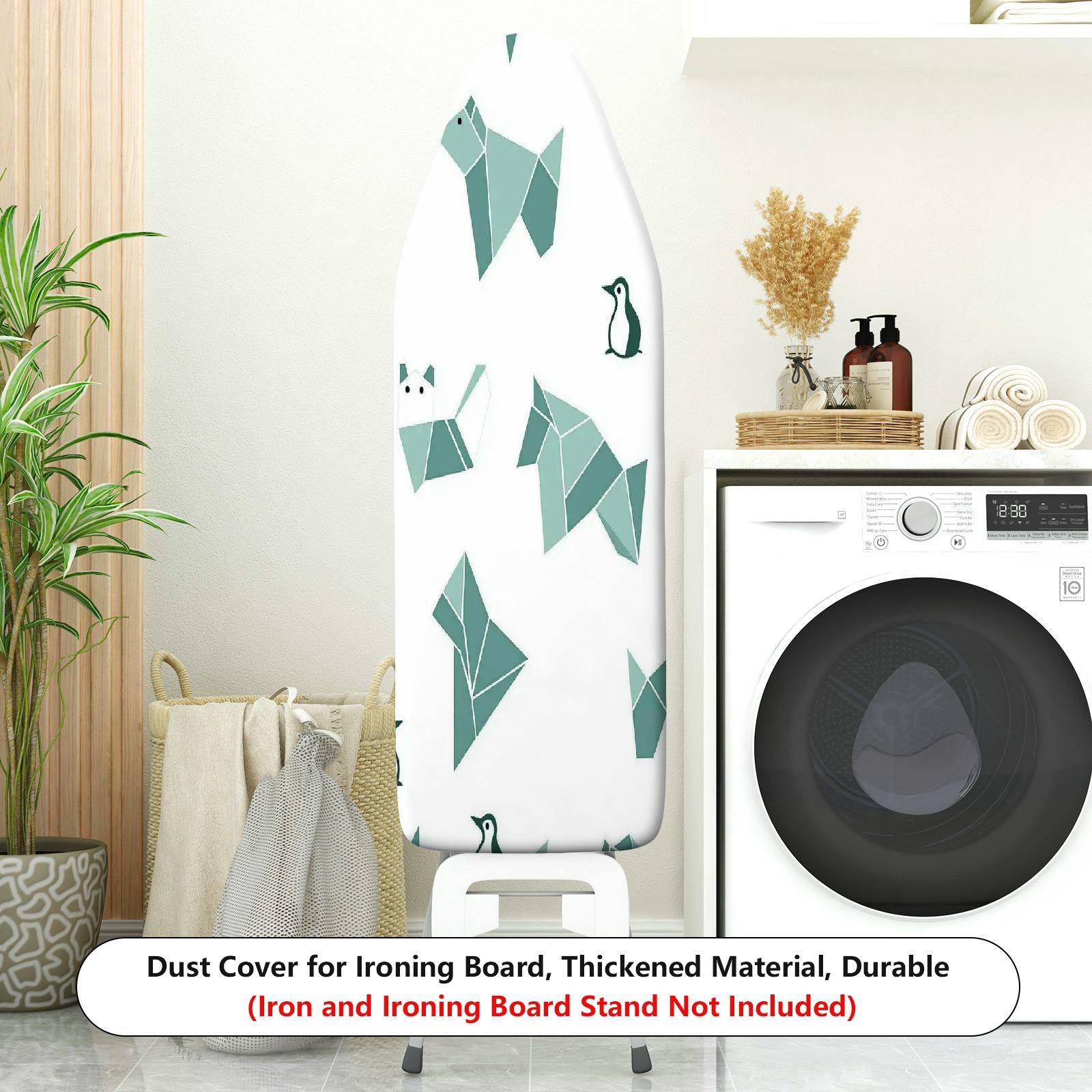 1-Piece Origami Animal Penguin Dog  Ironing Board Cover, Universal Size, Without Board