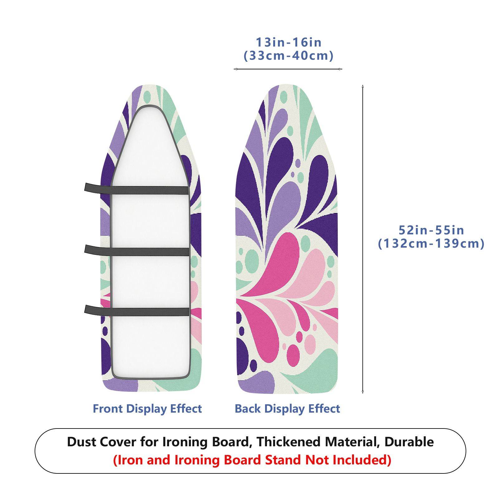 1-Piece Abstract Colorful Pattern Decorative  Ironing Board Cover, Universal Size, Without Board