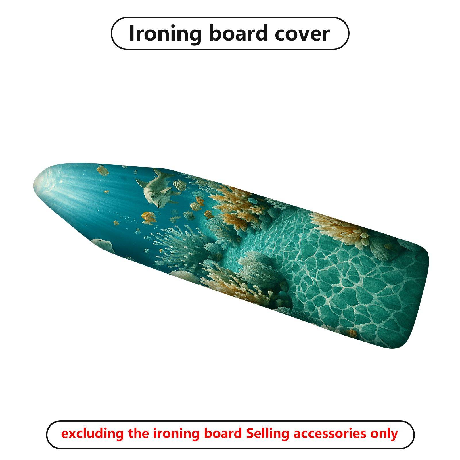 1-Piece Ocean Coral Fish  Ironing Board Cover, Universal Size, Without Board