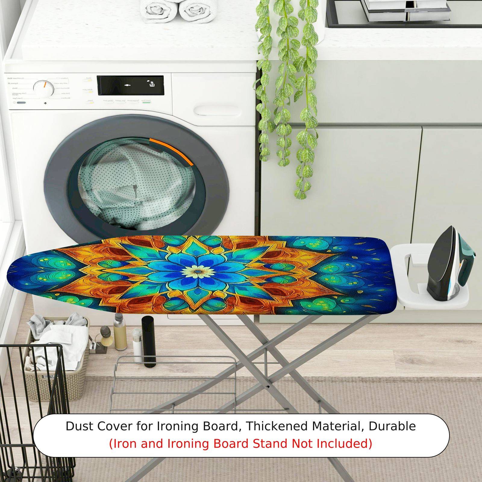 1-Piece Mandala Abstract Colorful  Ironing Board Cover, Universal Size, Without Board