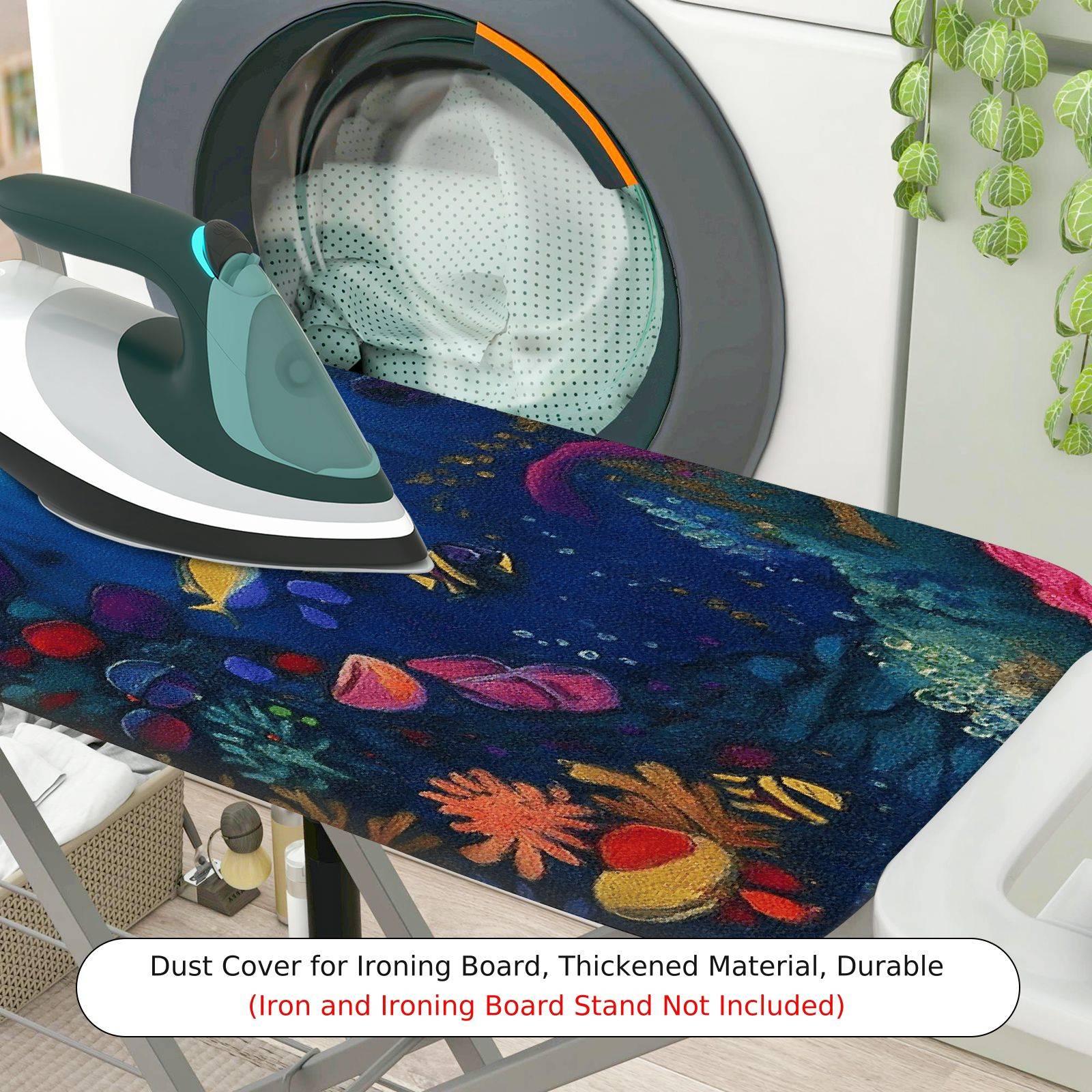 1-Piece ocean underwater colorful  Ironing Board Cover, Universal Size, Without Board