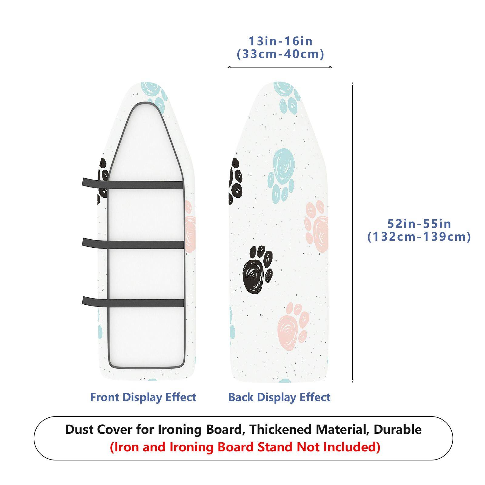 1-Piece Paw print Pattern Animal Design Cute Theme  Ironing Board Cover, Universal Size, Without Board